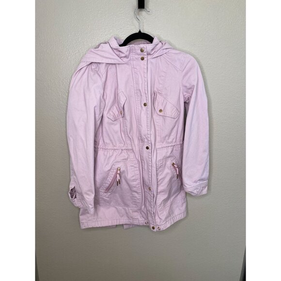 Coffeeshop New York Womens Pink Hooded Jacket M 100% Cotton Heavy Pockets - Picture 2 of 8